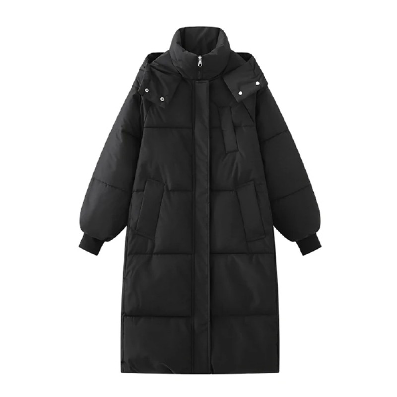 Bust Autumn Winter Women Hooded Puffy Coat: Warm 9...